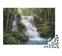 Plaque Murale Rétro 38x26cm/1000pcs avec Waterfall in Lush Green Forest pour L’Atelier, pour Aménager L’Atelier, Le Garage Et L’Espace Bricolage