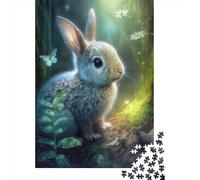 Plaque Murale Rétro 52x38cm/1000pcs avec Bunny at The Forest pour Le Pub Ou Le Café, pour Un Mur Décoratif Pendant Les Mois D’Hiver