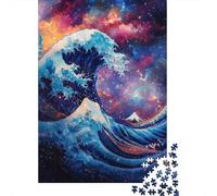 Plaque Murale Rétro 52x38cm/1000pcs avec Cosmic Wave Art Print-1 pour Le Salon, pour Les Collectionneurs De Plaques Et De Déco Rétro