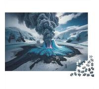 Plaque Murale Rétro 52x38cm/1000pcs avec Volcano Eruption in Antarctica pour Le Pub Ou Le Café, pour Une Décoration Hivernale dans Le Pub Et Le Café