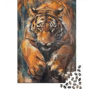 Plaque Murale Rétro 70x50cm/1000pcs avec Bengal Tiger Mysterious pour L’Atelier, pour Aménager L’Atelier, Le Garage Et L’Espace Bricolage