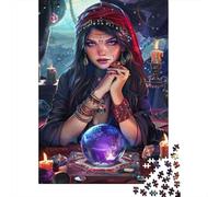 Plaque Murale Rétro 70x50cm/1000pcs avec Enchanted Gypsy Fortune Teller pour Le Salon, pour Les Collectionneurs De Plaques Et De Déco Rétro