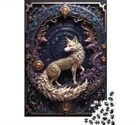 Plaque Murale Rétro 70x50cm/1000pcs avec Golden White Fox Steampunk pour L’Atelier, pour Aménager L’Atelier, Le Garage Et L’Espace Bricolage