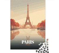 Plaque Murale Rétro 70x50cm/1000pcs avec Paris Eiffel Tower Travel pour Le Coin Bar, Déco D’Automne pour Les Collectionneurs De Plaques Métal