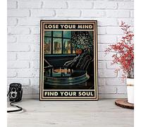Plaque murale rétro en métal Lose Your Mind Find Your Soul, notes de musique en pot 20,3 x 30,5 cm