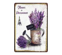 Plaque murale rétro vintage pour jardin, fleurs de Provence, lavande, maison, bar, pub, cuisine, restaurant, 20,3 x 30,5 cm