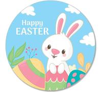 Plaque murale ronde en métal avec oreilles de lapin, œuf, joyeuse Pâques, Jésus, lapin, bonbons, plaque décorative vintage pour maison, porte, jardin, bars, restaurants, cafés, bureau, 30 cm x 30 cm