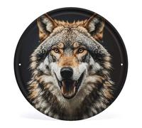 Plaque murale ronde vintage Hungry Like A Wolf - Décoration murale moderne circulaire rustique - 30,5 x 30,5 cm - Pour chambre à coucher, salon, bureau extérieur