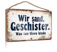 Plaque murale rustique allemande : « We Send Cleaned When Your Children » - Panneau en bois pour bureau amusant (20 x 30 cm)