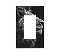 Plaque murale rustique noire et blanche en forme de tête de lion - Plaque murale à bascule simple - Décoration pour la maison, la cuisine, la salle de bain