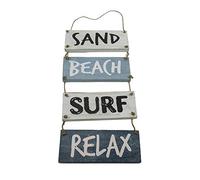 Plaque murale "Sand, Beach, Surf, Relax" 53x20cm | Esprit Bord de Mer