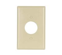 Plaque murale simple 1 prise de taille moyenne, ivoire