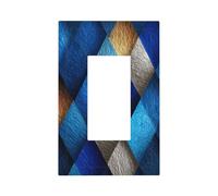 Plaque murale simple à bascule simple à texture géométrique en acier bleu métallique pour décoration de maison, cuisine, salle de bain