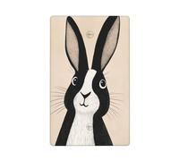 Plaque murale simple à bascule simple en forme de lapin noir et blanc - 1 interrupteur décoratif pour cuisine, salle de bain - Dimensions : 11,4 x 7 cm