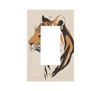 Plaque murale simple et élégante en forme de tigre sur fond beige - Plaque murale à bascule unique - Décoration pour la maison, la cuisine, la salle de bain