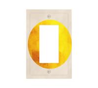 Plaque murale simple jaune aquarelle cercle pour interrupteur mural à bascule simple 1 gang décorateur de prise de courant pour la maison, la cuisine, la salle de bain