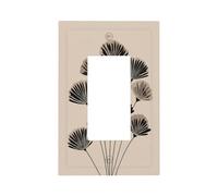 Plaque murale simple marron et noir sur fond beige pour interrupteur mural à bascule simple 1 gang décoratif pour la maison, la cuisine, la salle de bain