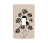 Plaque murale simple pour interrupteur à bascule simple - Motif fleurs noires sur beige - Pour cuisine, ferme, chambre à coucher, salle de bain