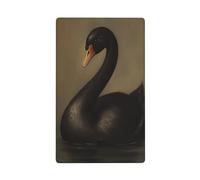 Plaque murale simple pour interrupteur mural blanc gothique classique en forme de cygne noir - 1 interrupteur décoratif pour cuisine, salle de bain - Dimensions : 11,4 x 7 cm