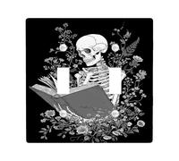 Plaque murale squelette pour interrupteur de lecture - Motif floral noir pour décoration d'Halloween - Plaques murales en thermoplastique - Taille standard - Double bascule