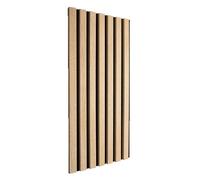 Plaque murale tasseaux 60 x 30 x 1,9 cm DECOON - Lattes chêne clair véritable fond noir 0,18m²