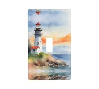 Plaque murale vierge 1 gang imprimée de phare, taille standard, couvercle décoratif pour interrupteur pour maison/commercial