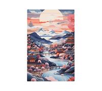 Plaque murale vierge 1 gang Plaque d'interrupteur décorative de style chinois pour maison, pont et lune pour décoration de chambre à coucher, salon