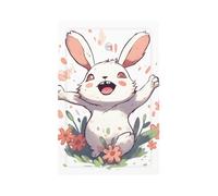 Plaque murale vierge 1 gang - Plaque d'interrupteur décorative - Joli petit lapin - Pour chambre à coucher, salon