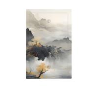 Plaque murale vierge 1 gang Plaque d'interrupteur décorative, peinture à l'encre de style chinois de pin de montagne, couvercle d'interrupteur pour décoration de chambre à coucher, salon