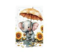 Plaque murale vierge 1 gang - Plaque d'interrupteur décorative - Petit éléphant mignon sous le parapluie - Pour chambre à coucher, salon