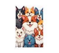 Plaque murale vierge 1 gang - Plaque d'interrupteur décorative - Un bouquet de chiens mignons - Pour décoration de chambre à coucher, salon