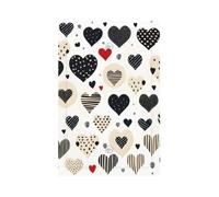 Plaque murale vierge à 1 gang - Plaque murale décorative - Abstrait - Noir et blanc - Cœur d'amour - Pour chambre à coucher, salon