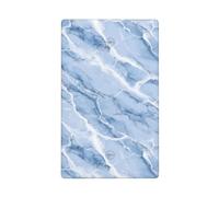 Plaque murale vierge à bascule simple avec motif marbré bleu blanc gris veiné pour interrupteur décoratif 1 gang pour cuisine, salle de bain, taille 11,4 x 7 cm