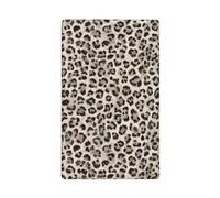 Plaque murale vierge à bascule simple motif léopard beige et noir 1 gang pour cuisine, salle de bain, taille 11,4 x 7 cm