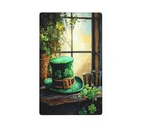 Plaque murale vierge à bascule unique pour interrupteur de cuisine ou salle de bain Motif chapeau et trèfles de la Saint-Patrick 11,4 x 7 cm