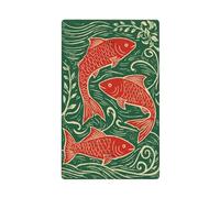 Plaque murale vierge avec 3 poissons rouges, style minimaliste, pour cuisine, salle de bain, dimensions : 11,4 x 7 cm