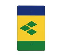 Plaque murale vierge avec drapeau de Saint-Vincent-Grenadines - Décoration pour cuisine, salle de bain - Dimensions : 11,4 x 7 cm