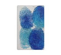 Plaque murale vierge avec empreintes digitales bleues texturées pour interrupteur décoratif 1 gang pour cuisine, salle de bain, taille 11,4 x 7 cm