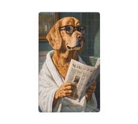 Plaque murale vierge avec motif chien lisant un journal dans la salle de bain - 1 interrupteur décoratif pour cuisine, salle de bain - Dimensions : 11,4 x 7 cm