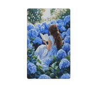 Plaque murale vierge avec motif fleur d'hortensia bleue pour la lecture de femme, 1 gang pour cuisine, salle de bain, taille 11,4 x 7 cm