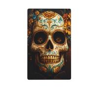 Plaque murale vierge avec motif tête de mort - Jour des morts - Pour cuisine, salle de bain - Dimensions : 11,4 x 7 cm