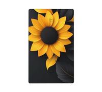 Plaque murale vierge avec motif tournesol noir et jaune - Art minimaliste - 1 interrupteur décoratif pour cuisine, salle de bain - Dimensions : 11,4 x 7 cm