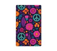 Plaque murale vierge avec symboles de paix et fleurs pour interrupteur décoratif 1 gang pour cuisine, salle de bain, taille 11,4 x 7 cm