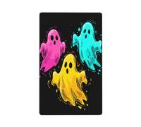 Plaque murale vierge avec trois fantômes colorés - 1 interrupteur décoratif pour cuisine, salle de bain - Dimensions : 11,4 x 7 cm