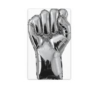 Plaque murale vierge en forme de ballon en forme de poing humain argenté pour interrupteur décoratif 1 gang pour cuisine, salle de bain, taille 11,4 x 7 cm