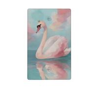 Plaque murale vierge en forme de cygne avec petite couronne dorée, rose pâle, 1 interrupteur décoratif pour cuisine, salle de bain, taille 11,4 x 7 cm