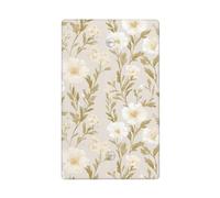 Plaque murale vierge en lin - Texture neutre - Motif floral - 1 interrupteur décoratif - Pour cuisine, salle de bain - Dimensions : 11,4 x 7 cm