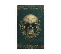 Plaque murale vierge gothique victorienne en relief doré avec tête de mort humaine - 1 interrupteur décoratif pour cuisine, salle de bain - Dimensions : 11,4 x 7 cm