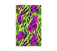 Plaque murale vierge pour interrupteur à bascule - Vert fluo, violet et noir - Imprimé zèbre - 1 interrupteur décoratif pour cuisine, salle de bain - Dimensions : 11,4 x 7 cm