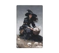 Plaque murale vierge pour interrupteur de cuisine ou salle de bain Motif fleurs et têtes de mort Noir 11,4 x 7 cm